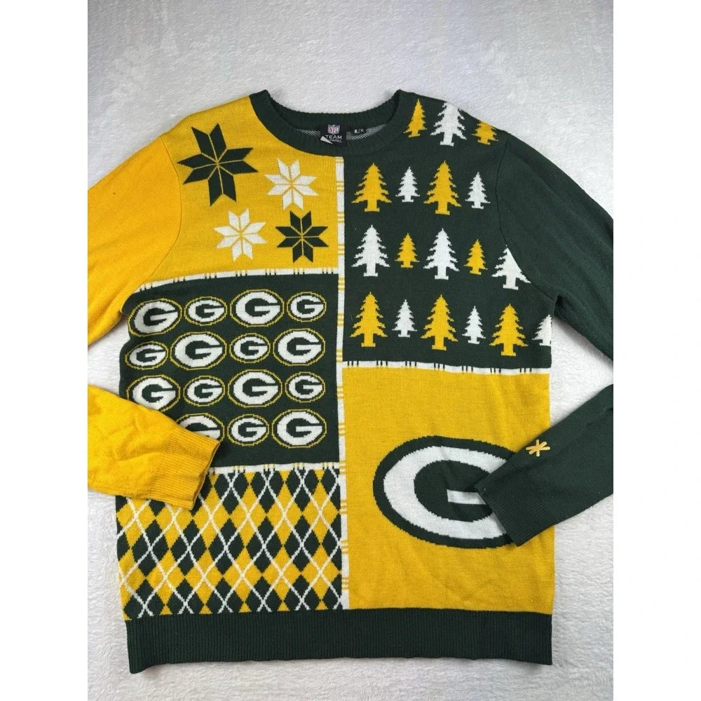 Green Bay Packers Ugly Christmas Sweater NFL Team Apparel‎ Men's Size XL X-Large